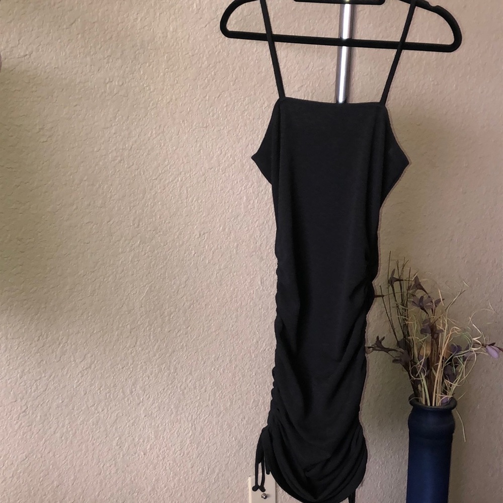 Forever 21 Gray Black Scrunchy Dress